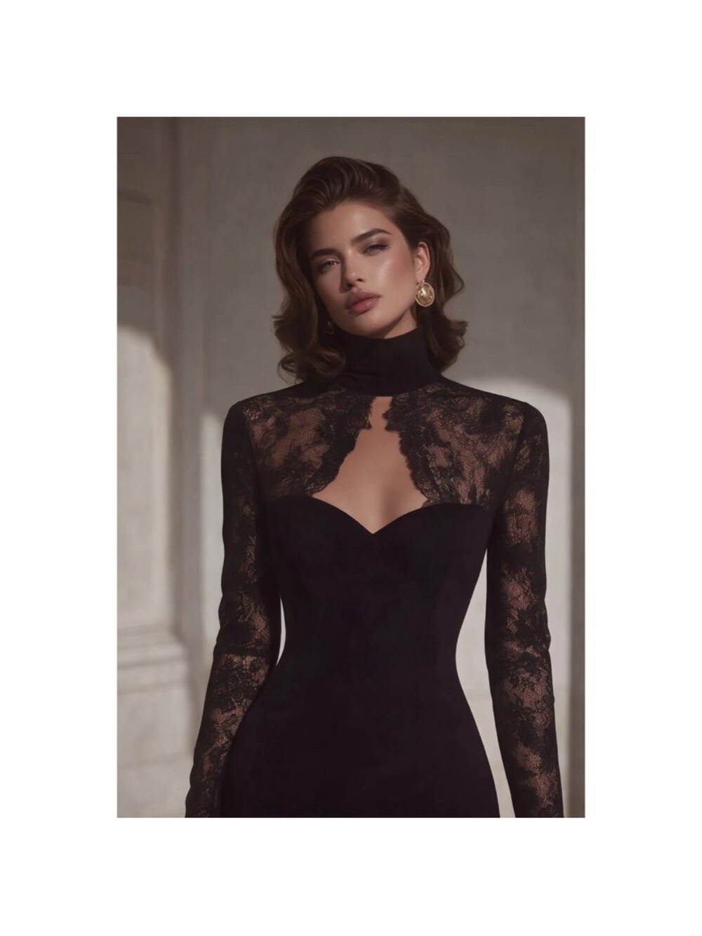 Miss Rosier Quitterie Black Lace Panel Maxi Dress Size Medium NWT